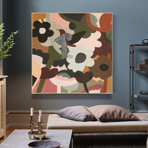 Abstract Fashion Vintage Flowers Wall Art Canvas Painting Nordic Posters And Prints Wall Pictures For Living Room Decor