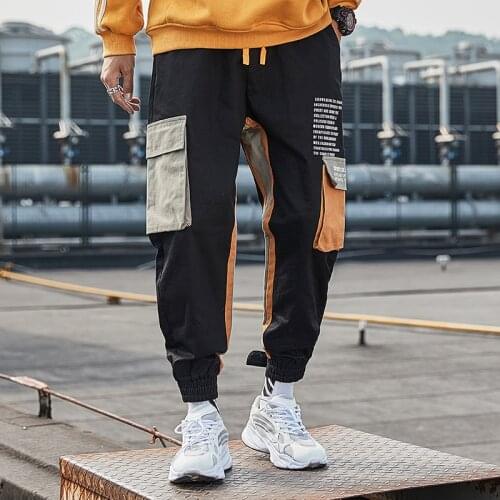 Elena Store New Model Mens Cargo Pants Stitched Pockets Joggers Hip Hop Streetwear Trousers Casual Pants 100 Cotton Harem pants