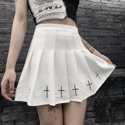 Black Punk Mini Skirt Streetwear Functional Wind Harajuku Rock Women Skirts High Waist Mini Skirt Pleated Skirt for Goth Girl