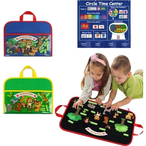 Baby Montessori Busy Board Toys Kids Felt-Board Stories Bag Toddler Preschool Animals Felt Toy Gift Children Activity Play Board