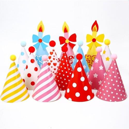 Baby Kid Birthday Paper Hat Boy Girl Party Cap Festival Birthday Party Baby Birthday Headband 1 Year Birthday Party Decorations