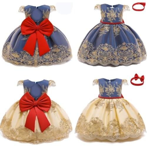 Toddler Gril Clothes Baby Girls Dresses 1 Year Birthday Christening Gown Bow Infant Party Cute Princess Purple Newborn Baptism