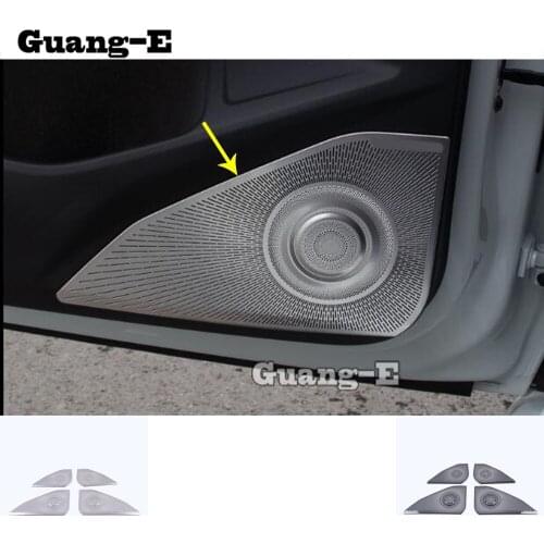 For VW Volkswagen Golf8 Golf 8 2019 2020 2021 Car Door Stainless Steel Inside Audio Speak Trumpet Sound Cover Ring Circle Trim