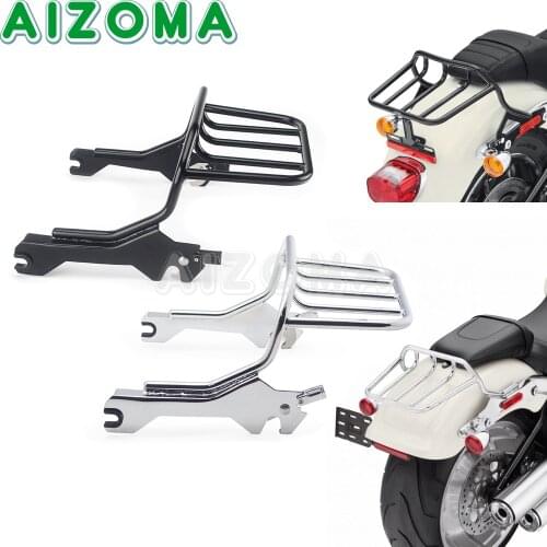 Chrome/Black Holdfast Two Up Luggage Rack Motorcycle Rear Shelf For Harley Fat Boy 114 FLFBS FLFB Breakout 114 FXBRS FXBR 2018