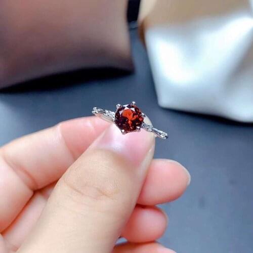 Natural Garnet S925 Sterling Silver Ring Fine Fashion Weddings Jewelry for Women Free Shipping MeibaPJ FS