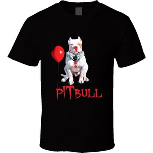 Pit Bull Penny Wise It Clown Parody Scary Halloween Cosplay Costume Funny 2019 Creative Novelty Summer Style Slim Fit T Shirts