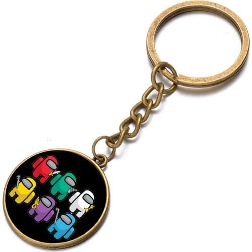 Game Logo Fashion Metal KeyChain Silver Bronze Cabochon Glass Keychain Keyring necklace for Women Men Gift Girlfriend
