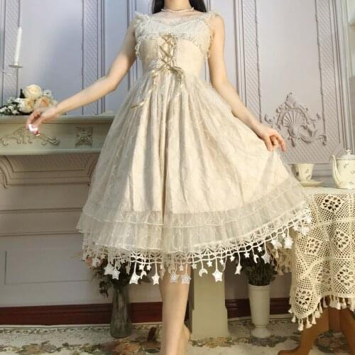 Lolita JK Lunar Star Soft Mesh Skirt Supports Violence Boneless Crinoline Petticoat Underskirt Fluffy Ball Gown Tutu Midi Skirt