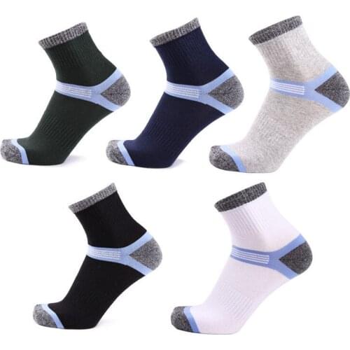 5 Pairs 70% Cotton Men Socks Compression Breathable Socks Boy Play Durable Sock Meias High Quality Elasticity Anti-friction Sock