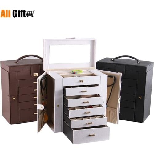 New Fashion Multi-function Box Large-capacity Princess South Korea Ring Box Jewelry Boxes Diamond Accessories Organizers Gifts