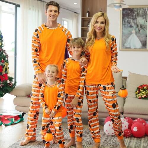 Father Mother & Kids Sleepwear Mom Baby Mommy and Me Set Tops+Pants Halloween Family Matching Outfits Pajamas Sets Cartoon