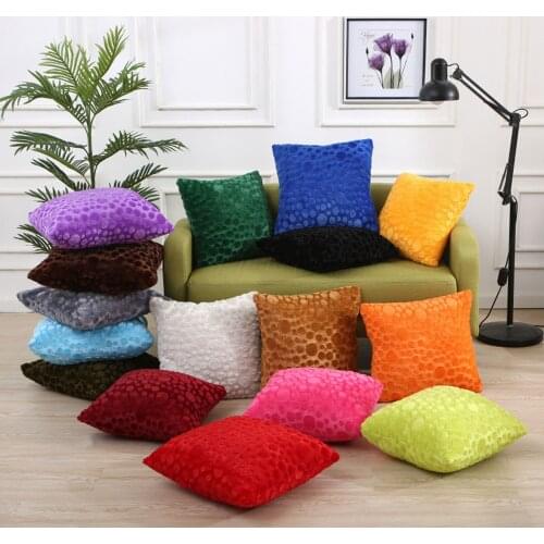 Solid Color Plush Pillowcase Cushion Chair Soft Room Cushion Cover Home Decoration Accessories Plush Pillow Case Dropshipping
