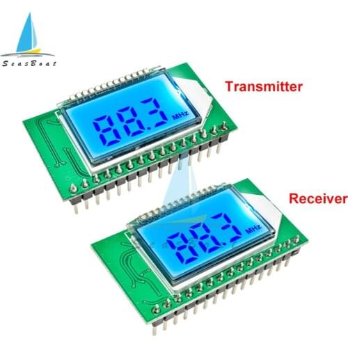 PLL LCD 87-108MHZ Digital FM Radio Transmitter/Receiver Module Wireless Microphone Stereo Board Digital Noise Reduction 3V-5V