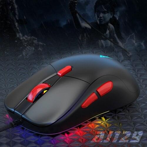 AJ129 Wired Mice 6-Speed 200-12400DPI Adjustment Macro Programming RGB Backlit Lightweight Gaming Mouse
