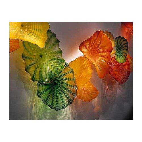 Luxury Home Hotel Decorations Murano Colored Glass Art Style Hand Blown Glass Flower Shape Wall Arts