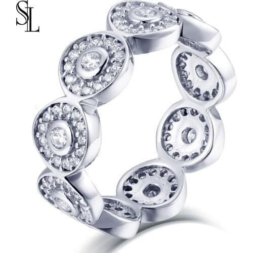 SL Stackable Ring Jewelry 925 Sterling Silver Luminous Eyes Finger Rings for Women Wedding Engagement Jewelry