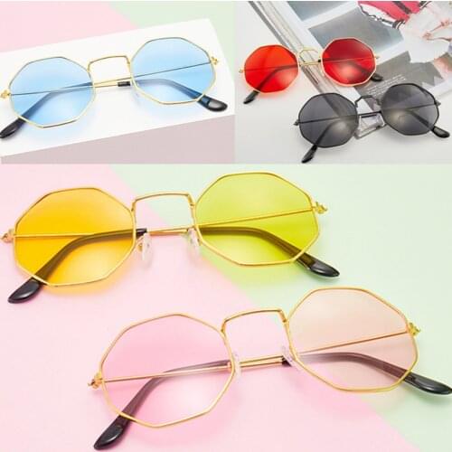 Polygon Frame Fishing Sunglasses Vintage Pilot Sun Glasses Metal Square Sunglasses Women Brand Design Gradient Drive Sunglasses