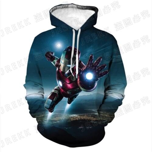 2021 New Fashion Men Women Children Sweatshirts Iron Man Hoodies 3D Print Streetwear Boy Girl Kids Pullover Long Sleeve Tops