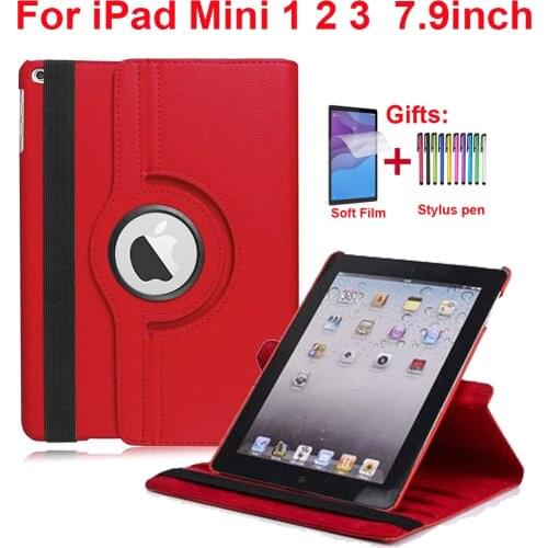 360 Rotating Stand Case For iPad Mini 1 2 3 7.9'' Case PU Leather Smart Flip Cover For Funda iPad Mini Case Cover Sleep/Wake UP