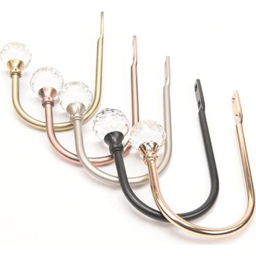 1 Pair U-shaped Imitation Crystal Wall Hook Window Decoration Accessories Durable All-match Curtain Hook