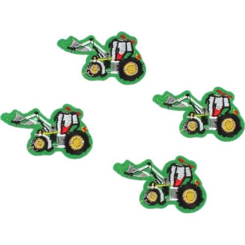 10pcs Cartoon Excavator Patches Iron On Truck Stikcers For Boys Bags Clothes Suits Hats Decoration DIY Badge Sewing Appliques