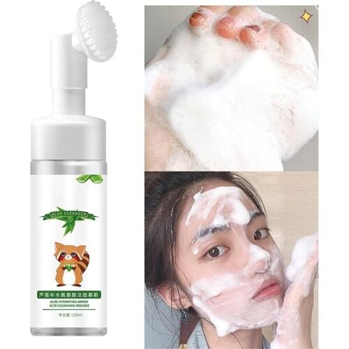 Aloe Amino Acid Cleansing Mousse Acne Treatment Face Wash Skin Care Cleaner Shrink Pore Oil Control Remove Blackhead 150ml