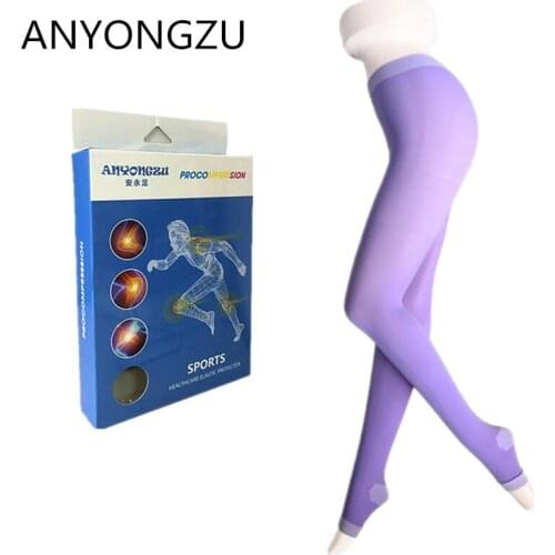 ANYONGZU 680D Medical Professional Elastic Shaping Compression Sleeping Stocking Candy Colour Tightly Woven Open-toed Pantyhose