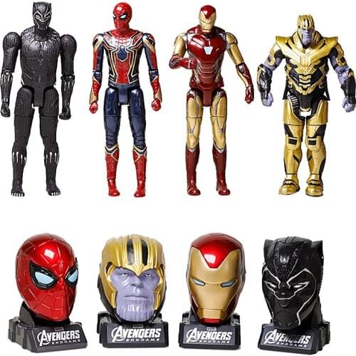 Marvel Avengers Transformable Toys Panther Thanos Iron Man Spiderman Doll Mech Assembled Set Childrens Birthday Gift Toys