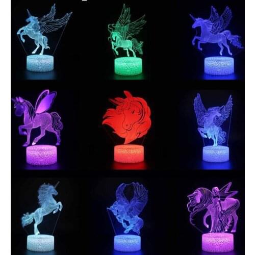 Lovely Cartoon Childrens Toys Acrylique Usb 3d Lamp Childrens Room Decoration 3d Nightlight 7 Color Change Letter Light