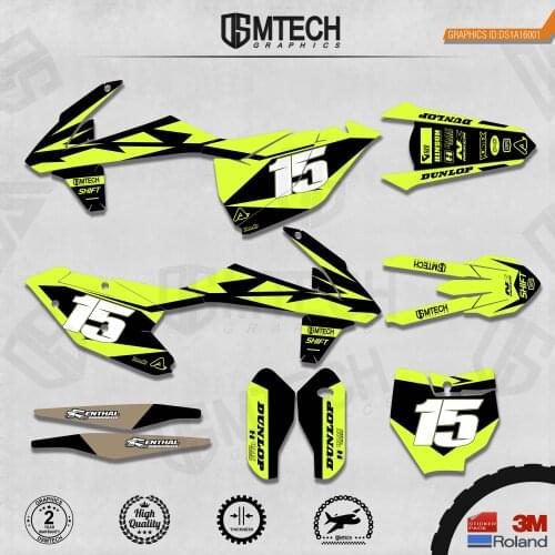 DSMTECH Customized Team Number Plate Graphics 3M Stickers and Decals Kit For KTM 2017-2019 EXC 2016-2018 SXF 001