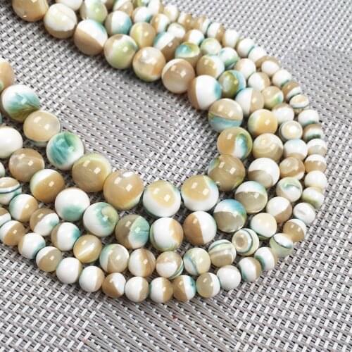 New Style Hot Selling Natural Freshwater Shell Round Loose Beads Charms For Jewelry Making DIY Necklace Bracelet Accessory