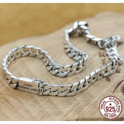 100% S925 sterling silver female necklace personality fashion retro versatile jewelry simple glossy punk style gift for lover