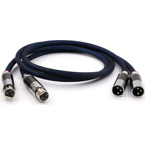 Pair Hi-end 1.5m Silver Plated XLR Plug cable, audio G5 XLR Interconnect cable, carbon Fiber XLR plug Balanced Audio Cable