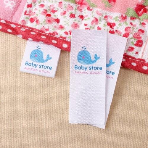 Custom folding labels / custom brand labels, personalized for children, Personalized Brand, Organic Cotton (MD2022)