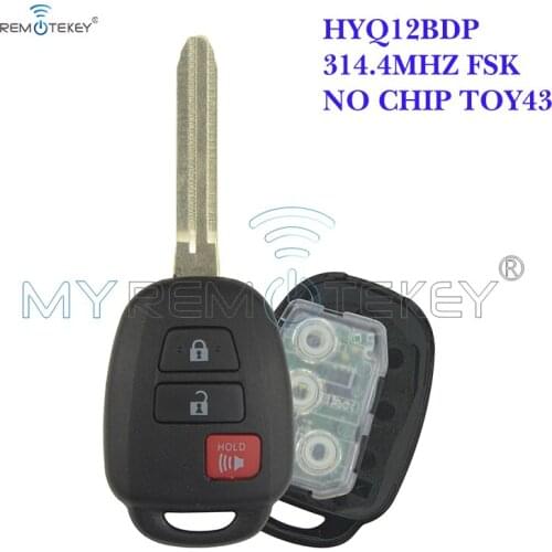 Remtekey Hyq12bdp no Chip 3 button 314.4mhz Remote Key Fob Transmitter for Toyota Scion XB 2013 2014 2015