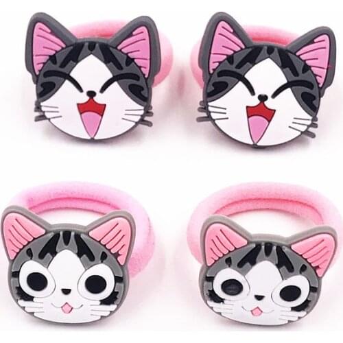 1Pcs Cute Cartoon Animal Frog Chis cat Elastic Hair Bands Girls Hair rope Children Hair Accessories Rubber Hair Band Kids Gift
