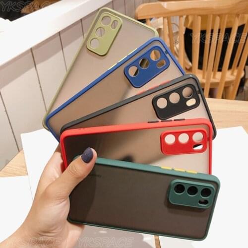 Silicone Bumper Matte Hard PC Case For Huawei Mate 20 30 40 P20 P30 P40 Pro Plus Frosted Cases Shockproof Back Phone Cover