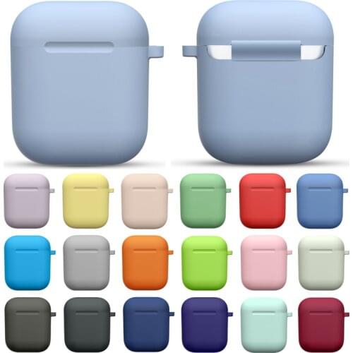 Silicone Earphone Cases For Airpods 1 2nd Wireless Earphone Cover Protective Case For Apple Airpods 1 2 airpods 2 Case With Hook
