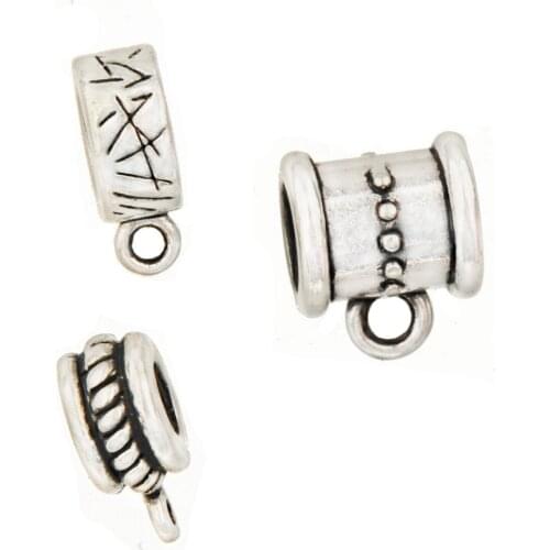 Pendants Connectors For Jewelry Making Necklaces Bail Bracelets DIY Round Weave Scrawl Silver Metal Handicrafts Components 25pcs