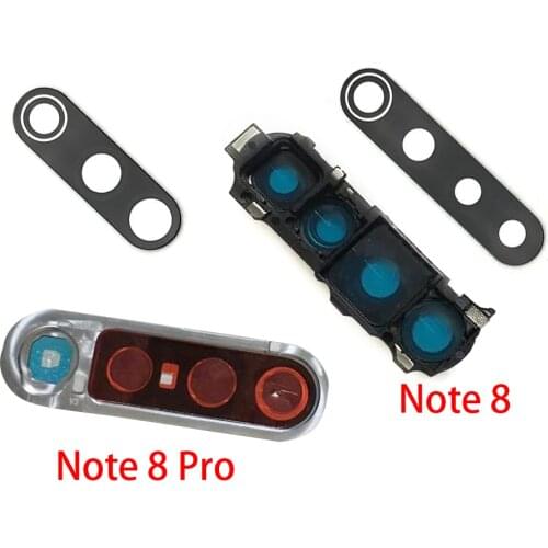 Camera Glass Lens Frame For Xiaomi Redmi Note 8 Pro Rear Back Camera Glass Lens Bezel With Sticker Replacement Spare Parts