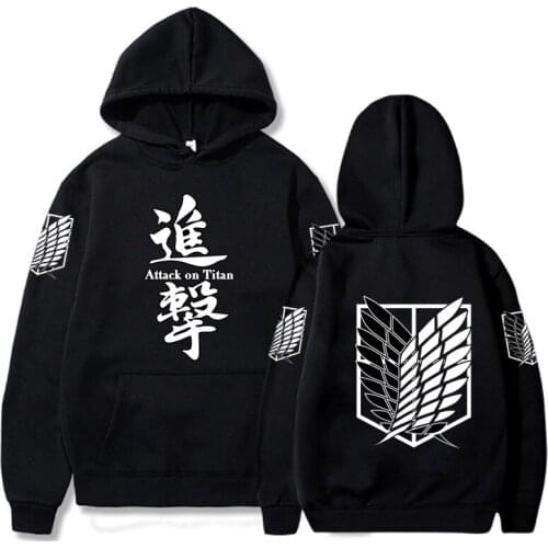 Japan Anime Attack On Titan Hoodies Fashion Loose Men Long Sleeve Streetwear Pullover Harajuku Jiyuu No Tsubasa Manga Sweatshirt