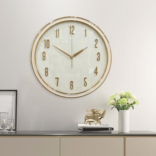 Gold Round Creativity Silence Wall Clocks Nordic Modern Simple Living Room Wall Clocks Metal Reloj Pared Home Fashion EK50bgz