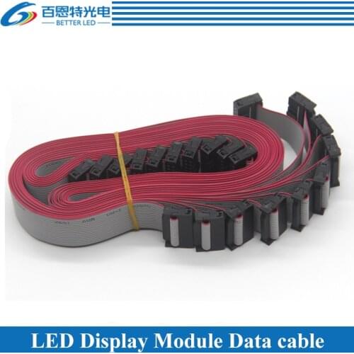 10pcs/lot 80cm 16Pin Long Flat Wire/ Hub Cable Tinned Copper Data cable for LED Display