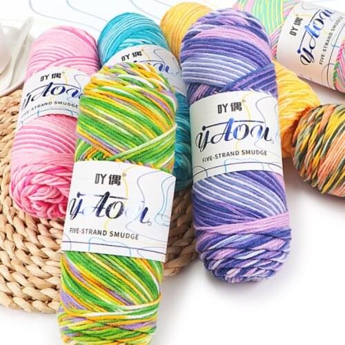 100g/Ball Cotton Yarn Soft Hand-Knitted Crochet Yarn Rainbow Colors Warm Scarf Sweater DIY Material Knitting Diy Tool Supplies