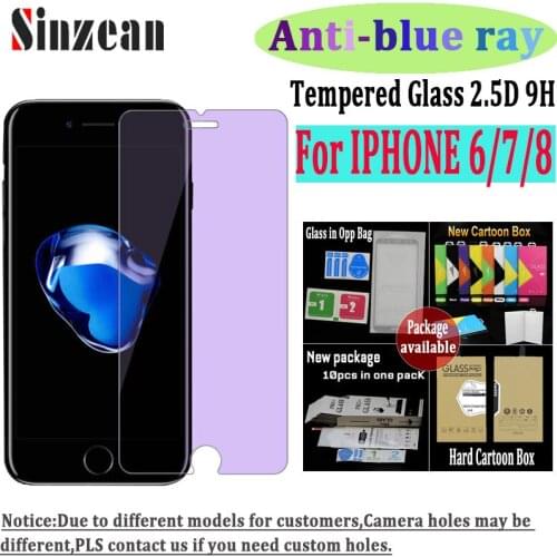 100pcs For IPHONE 12 promax/11 pro/XS max/XR Anti blue ray tempered glass For IPHONE 6/7/8 plus screen protector
