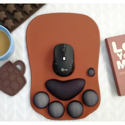 3D Mouse Pad Soft Silicone Cute Cat Paw Mouse Mat Memory Foam Wrist Rests Cushions Mousepad for kids Laptop Computer Mousepad