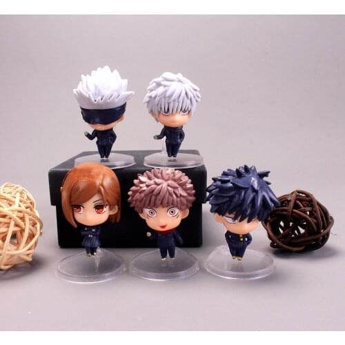5pcs/set Q Version Anime Jujutsu Kaisen Action Figure Toy Gojo Satoru Fushiguro Megumi Model Doll Toy Decoration Kids Gift