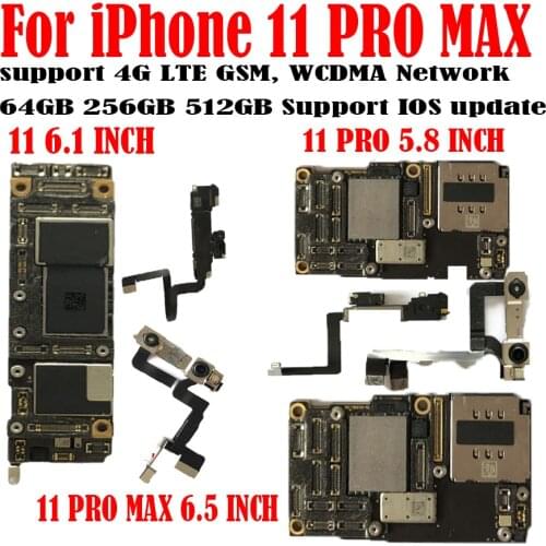 512GB 256GB 128GB 64GB For iPhone 11 Pro Max motherboard With Face ID,11 Pro max 6.5 inch Full Chips Unlocked logic board