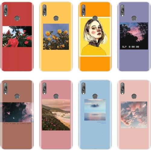 Yellow Flower Girl Purple Cases For Huawei Y6 Y7 Y9 Pro Prime 2019 Case Silicone Back Cover For Huawei Y7 Y6 Y5 2019 Phone Case