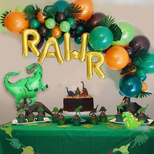 Dinosaur Jungle Party Supplies dinosaur Balloons for Boy Birthday Party Decoration Kids Jurassic Dino Wild One Party Decor